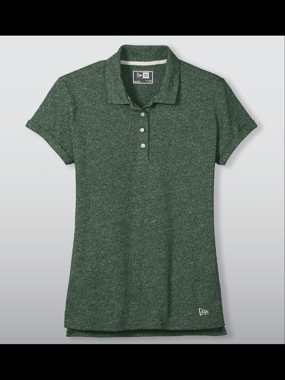 NEW ERA Ladies Slub Twist Polo Heather Green MEDIUM NWOT